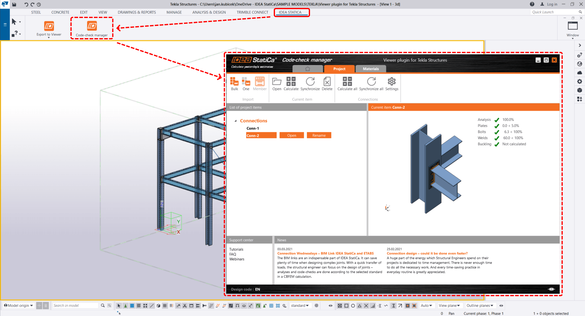 Tekla Code-check manager (Programmbereich) fehlt