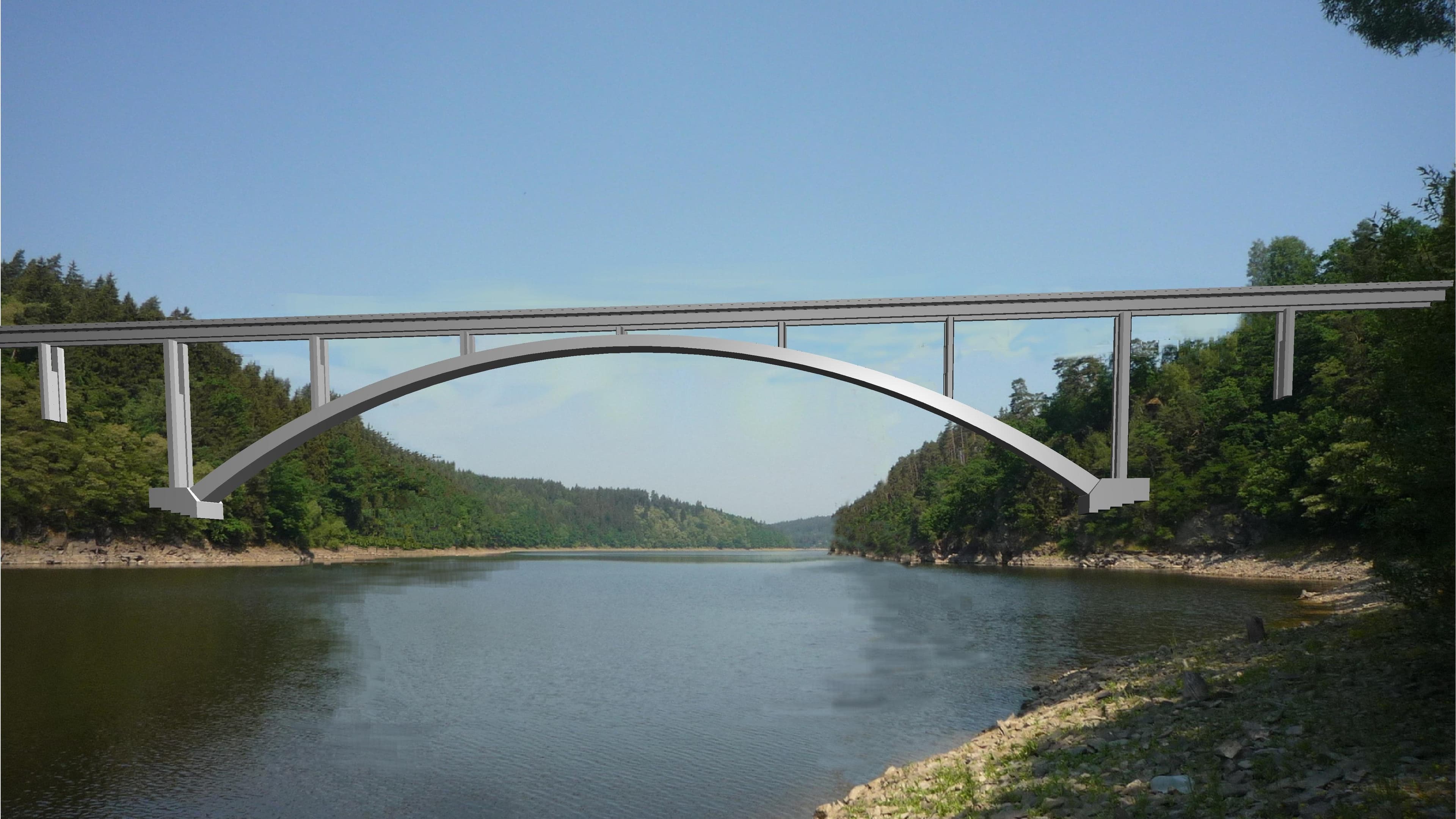 Eisenbahn-Bogenbrücke, Jetetice