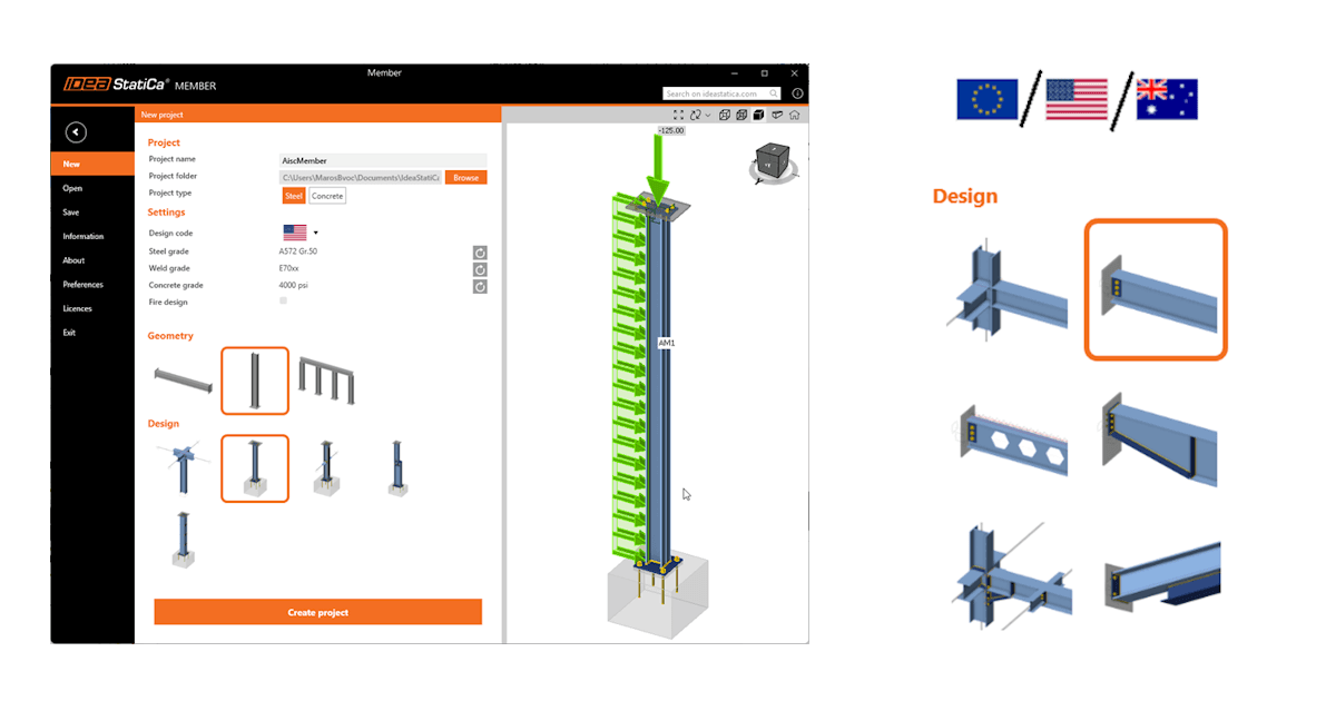 Member templates beschikbaar voor AISC en AS