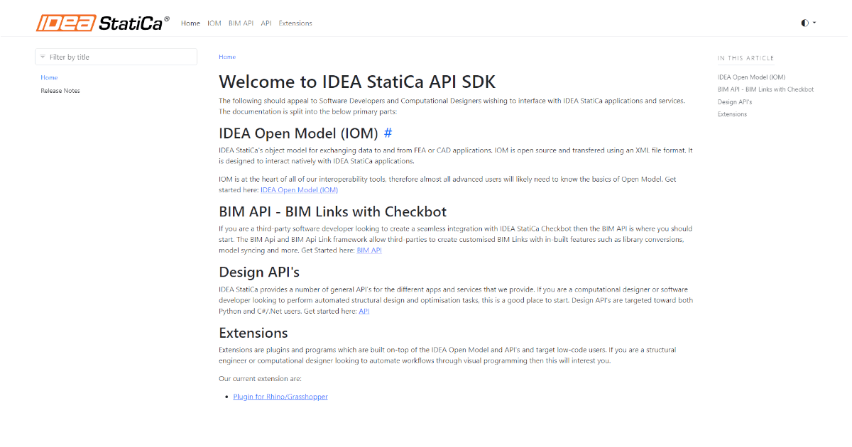 Sito web della documentazione API/Sviluppatore