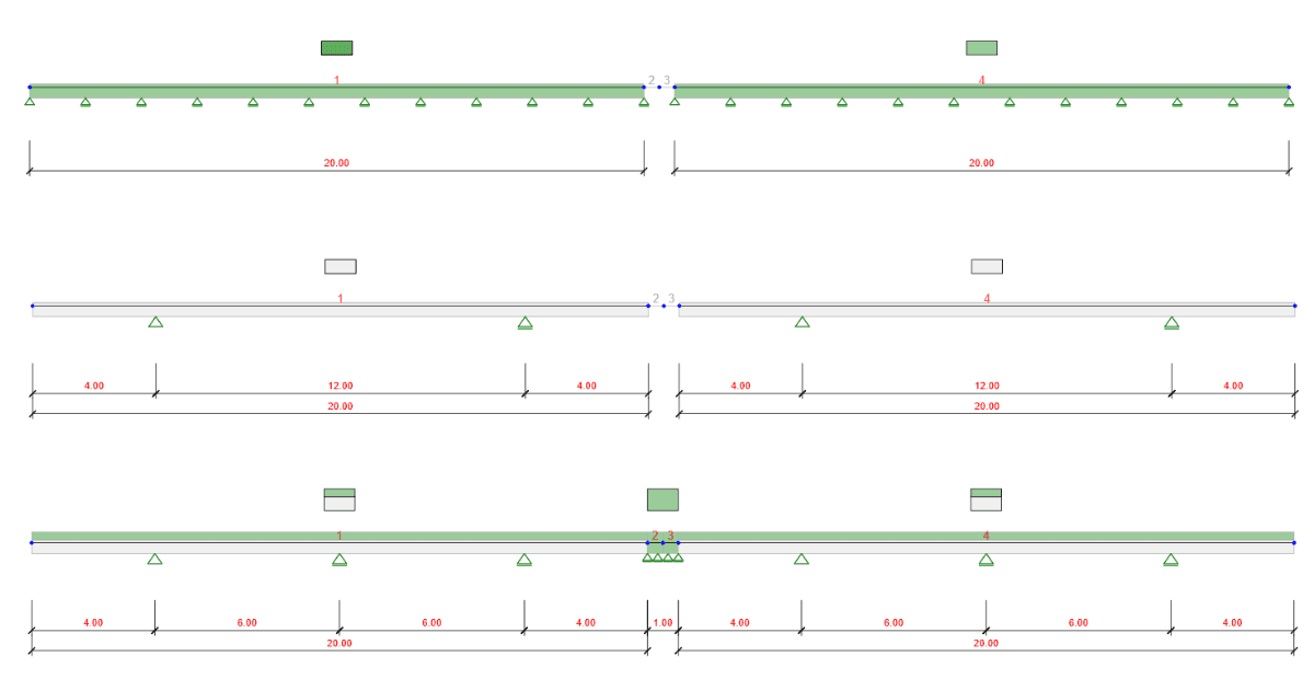 Composite beams in IDEA StatiCa Beam app - comparison with midas Civil