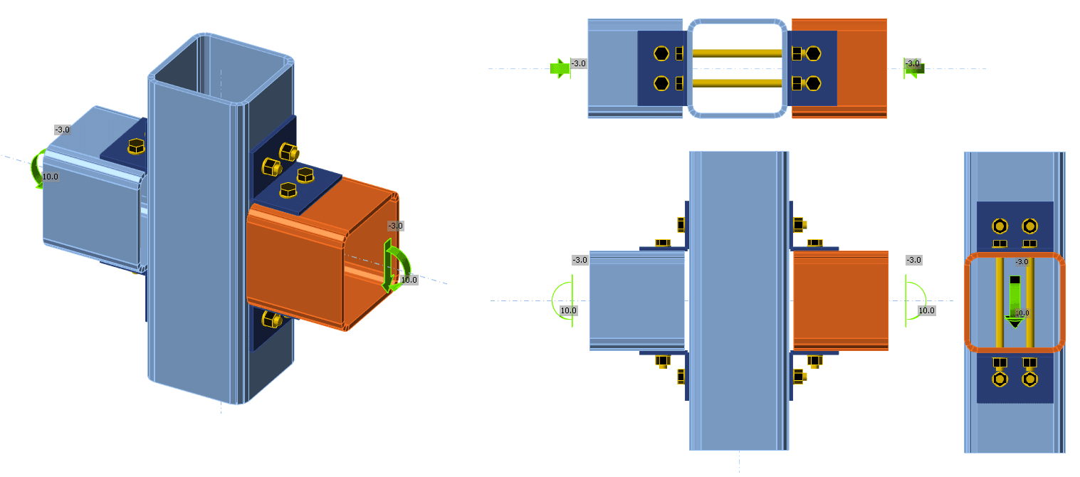 Limitations of through bolts and hollow sections