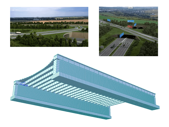 Vorgespannte Autobahnbrücke aus Beton, Tschechische Republik
