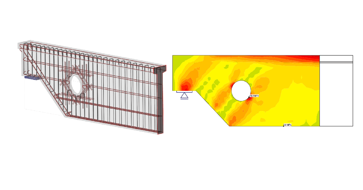 Structural design of a dapped end with an opening (EN)