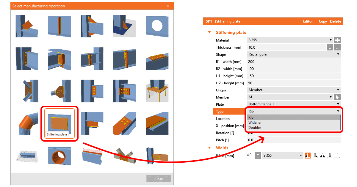 Stiffening plate - Widener , Doubler , and Rib